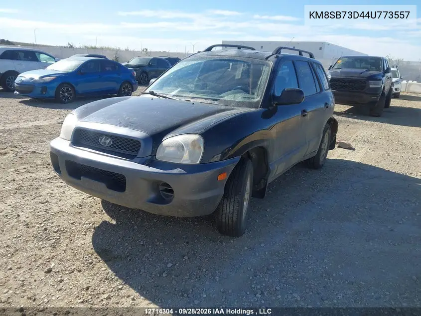 2004 HYUNDAI SANTA FE VIN KM8SB73D44U773557 — фото 2