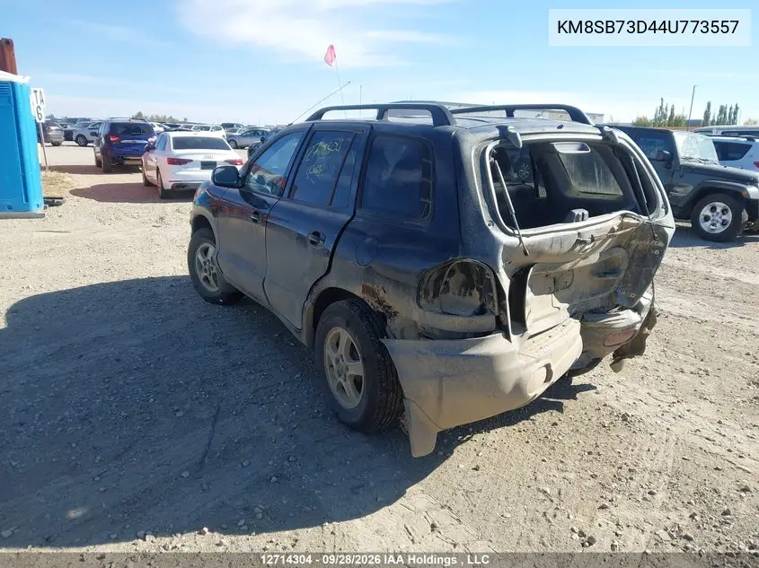 2004 HYUNDAI SANTA FE VIN KM8SB73D44U773557 — фото 3