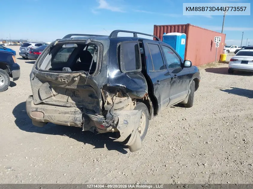 2004 HYUNDAI SANTA FE VIN KM8SB73D44U773557 — фото 4