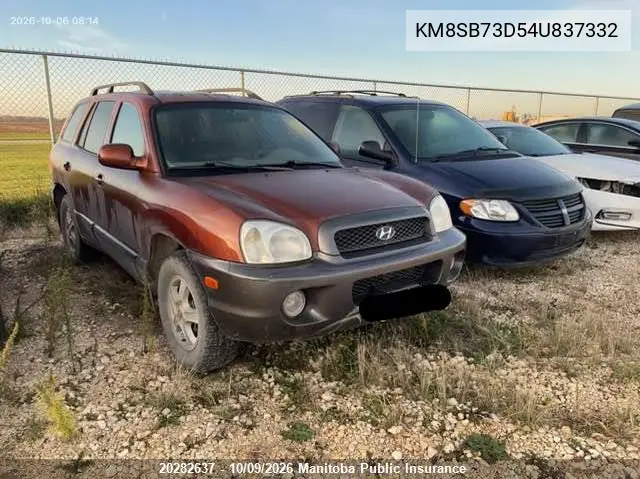 HYUNDAI SANTA FE 2004, VIN KM8SB73D54U837332