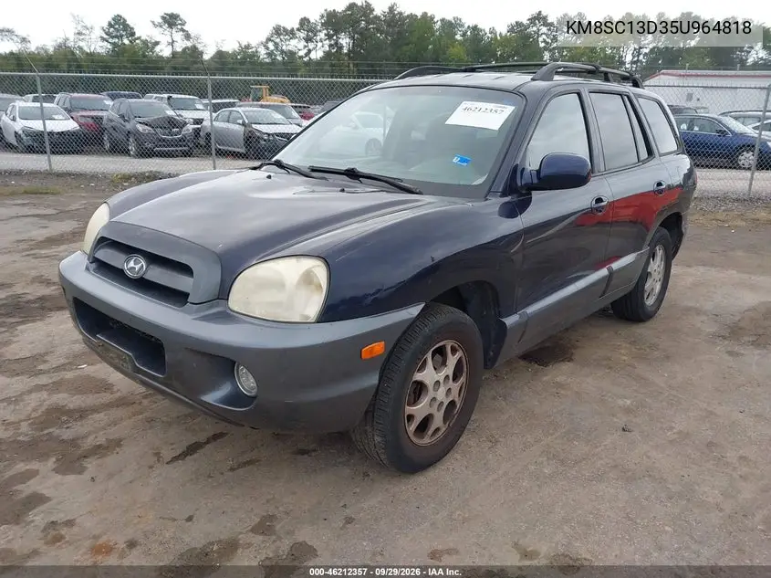 2005 HYUNDAI SANTA FE VIN KM8SC13D35U964818 — фото 2