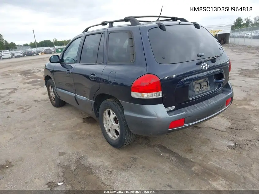 2005 HYUNDAI SANTA FE VIN KM8SC13D35U964818 — фото 3