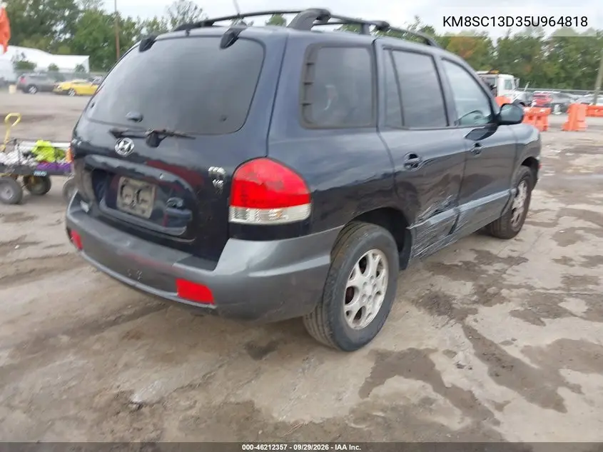 2005 HYUNDAI SANTA FE VIN KM8SC13D35U964818 — фото 4