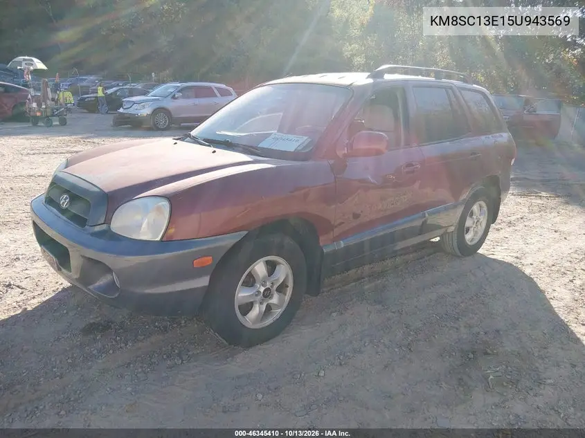 2005 HYUNDAI SANTA FE VIN KM8SC13E15U943569 — фото 2