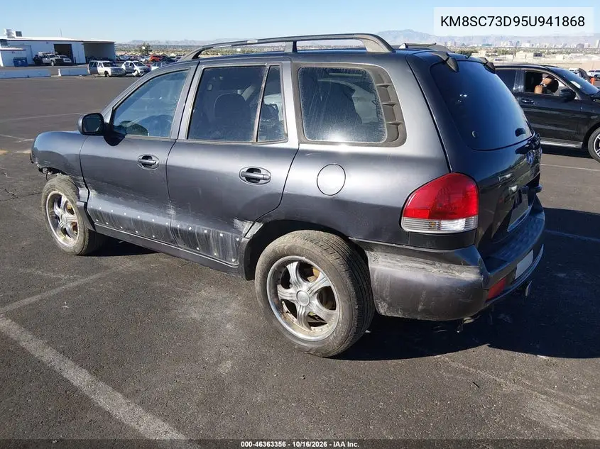 2005 HYUNDAI SANTA FE VIN KM8SC73D95U941868 — фото 3