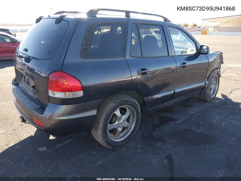 2005 HYUNDAI SANTA FE VIN KM8SC73D95U941868 — фото 4