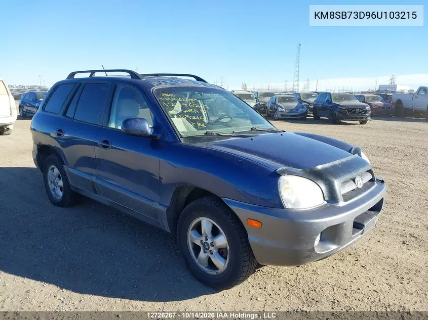 HYUNDAI SANTA FE 2006, VIN KM8SB73D96U103215