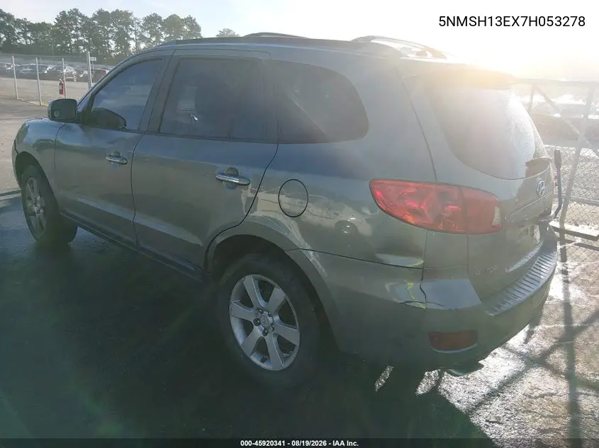 2007 HYUNDAI SANTA FE VIN 5NMSH13EX7H053278 — фото 3