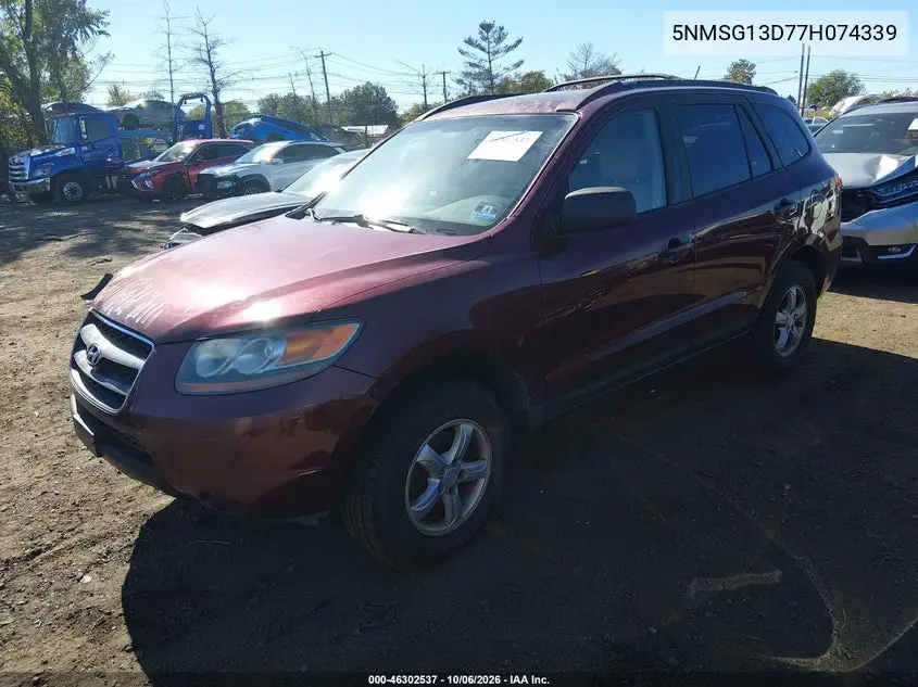 2007 HYUNDAI SANTA FE VIN 5NMSG13D77H074339 — фото 2