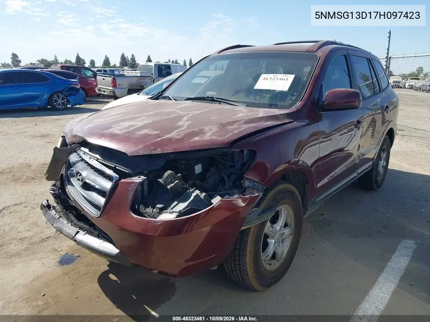 2007 HYUNDAI SANTA FE VIN 5NMSG13D17H097423 — фото 2
