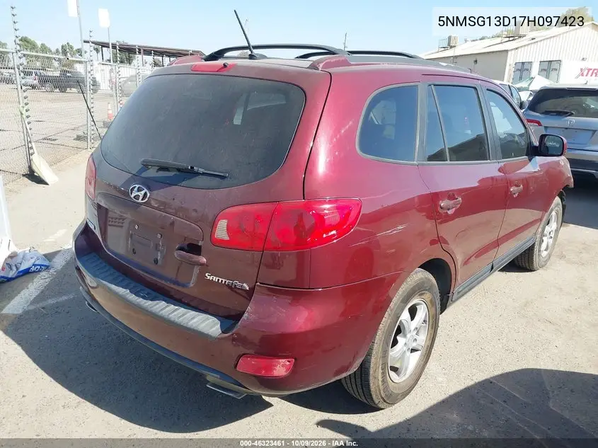 2007 HYUNDAI SANTA FE VIN 5NMSG13D17H097423 — фото 4