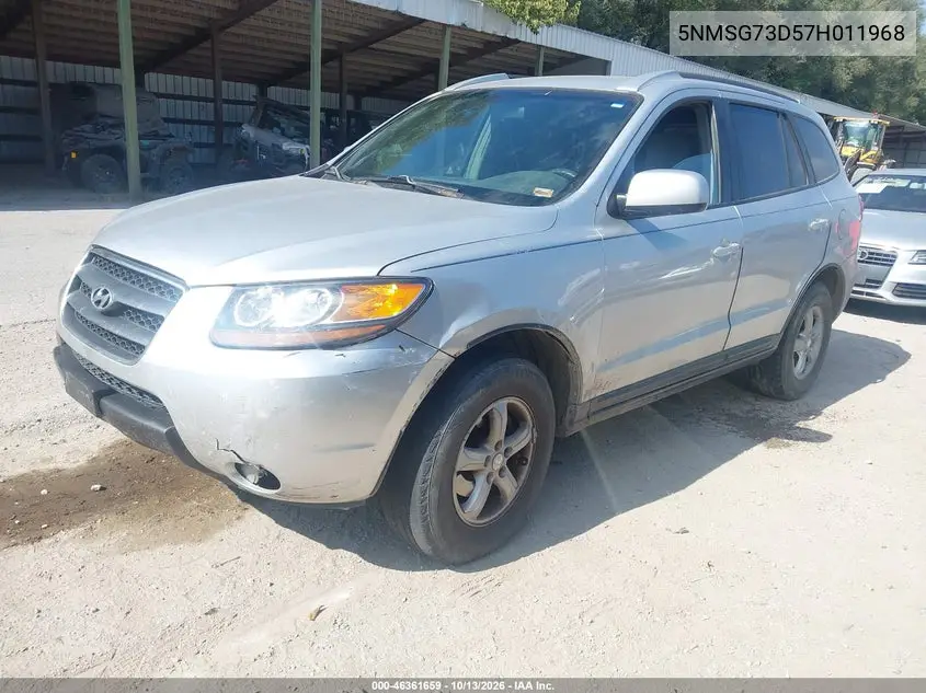 2007 HYUNDAI SANTA FE VIN 5NMSG73D57H011968 — фото 2