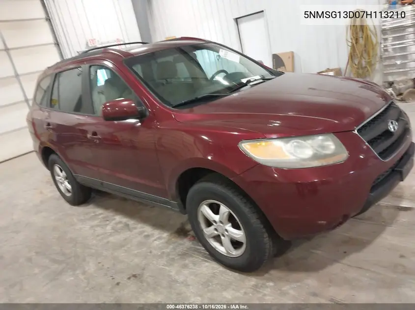 HYUNDAI SANTA FE 2007, VIN 5NMSG13D07H113210