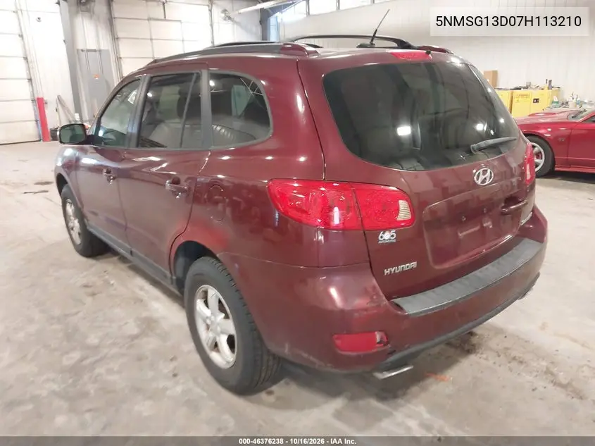 2007 HYUNDAI SANTA FE VIN 5NMSG13D07H113210 — фото 3