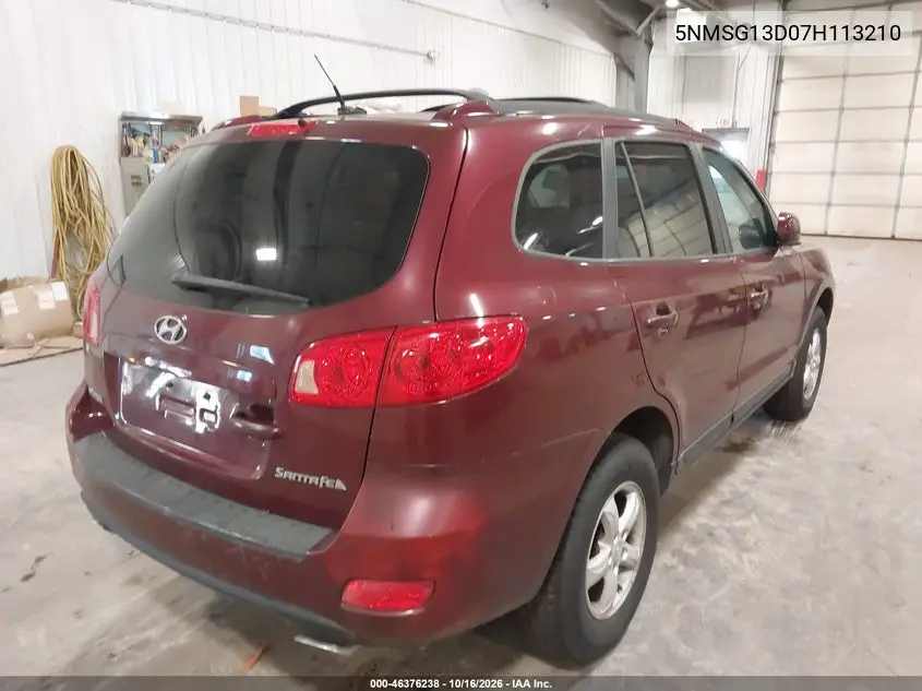 2007 HYUNDAI SANTA FE VIN 5NMSG13D07H113210 — фото 4