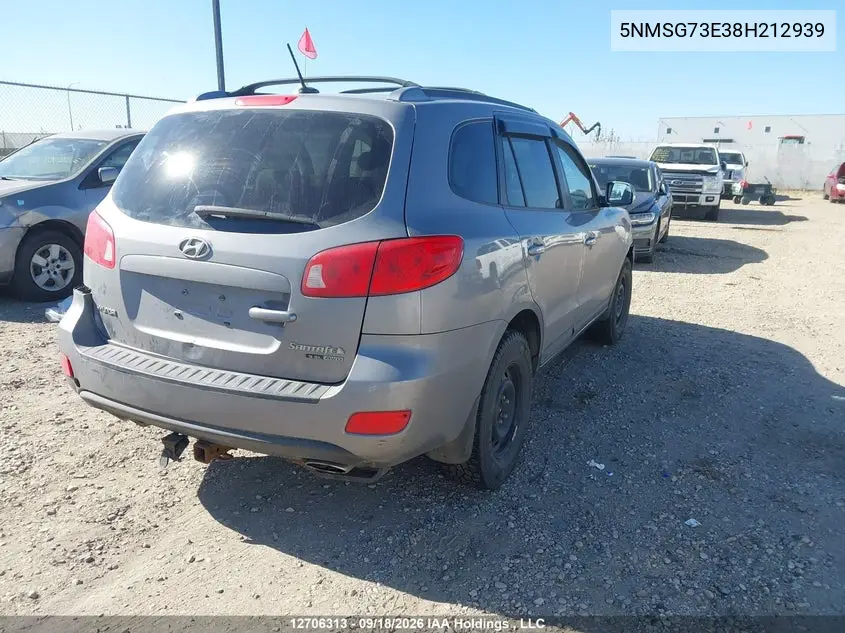 2008 HYUNDAI SANTA FE VIN 5NMSG73E38H212939 — фото 4