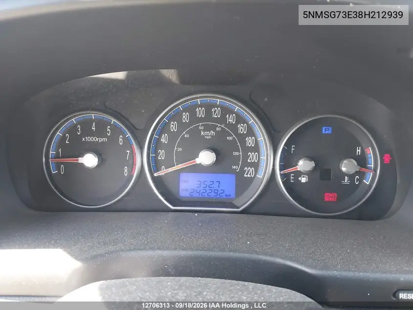 2008 HYUNDAI SANTA FE VIN 5NMSG73E38H212939 — фото 7