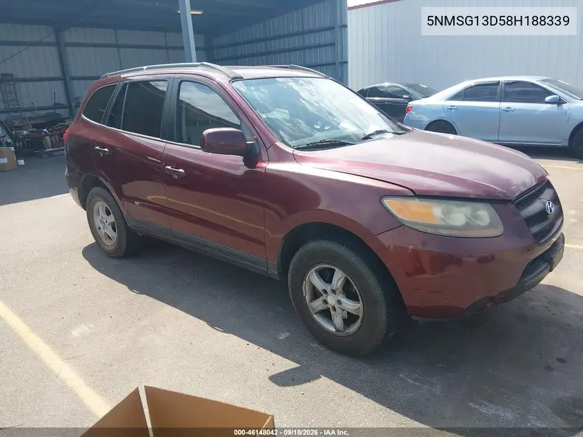 HYUNDAI SANTA FE 2008, VIN 5NMSG13D58H188339