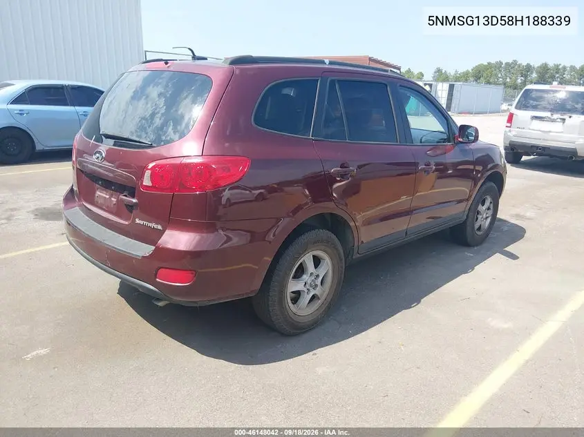 2008 HYUNDAI SANTA FE VIN 5NMSG13D58H188339 — фото 4
