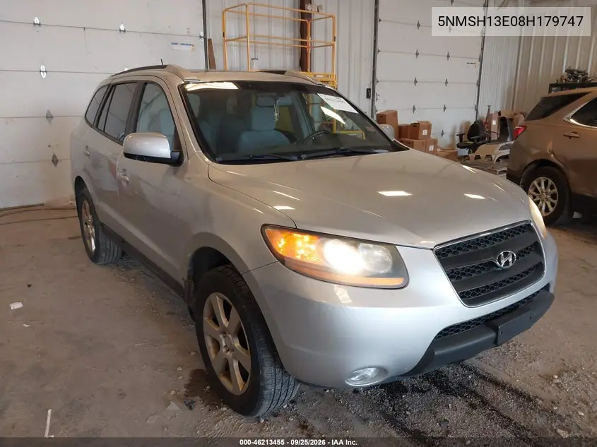 HYUNDAI SANTA FE 2008, VIN 5NMSH13E08H179747