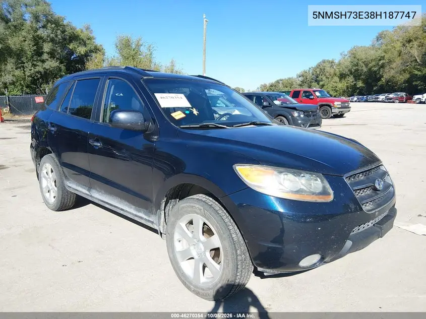 HYUNDAI SANTA FE 2008, VIN 5NMSH73E38H187747