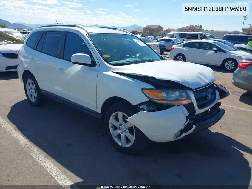 HYUNDAI SANTA FE 2008, VIN 5NMSH13E38H196980