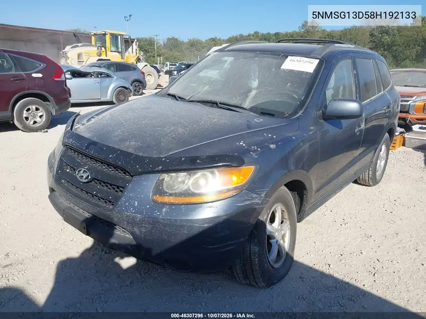 2008 HYUNDAI SANTA FE VIN 5NMSG13D58H192133 — фото 2