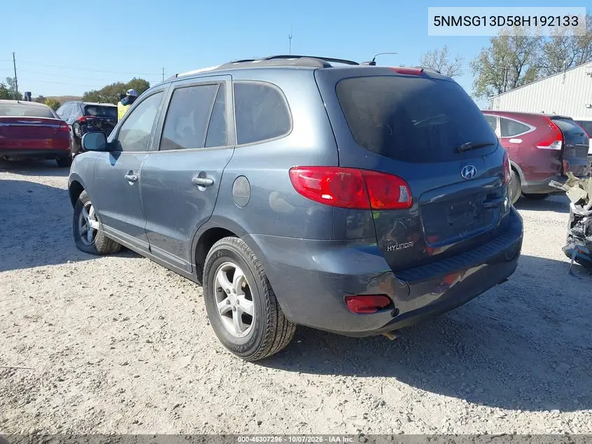 2008 HYUNDAI SANTA FE VIN 5NMSG13D58H192133 — фото 3
