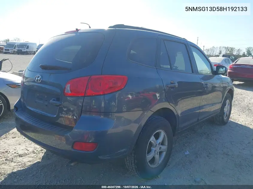 2008 HYUNDAI SANTA FE VIN 5NMSG13D58H192133 — фото 4