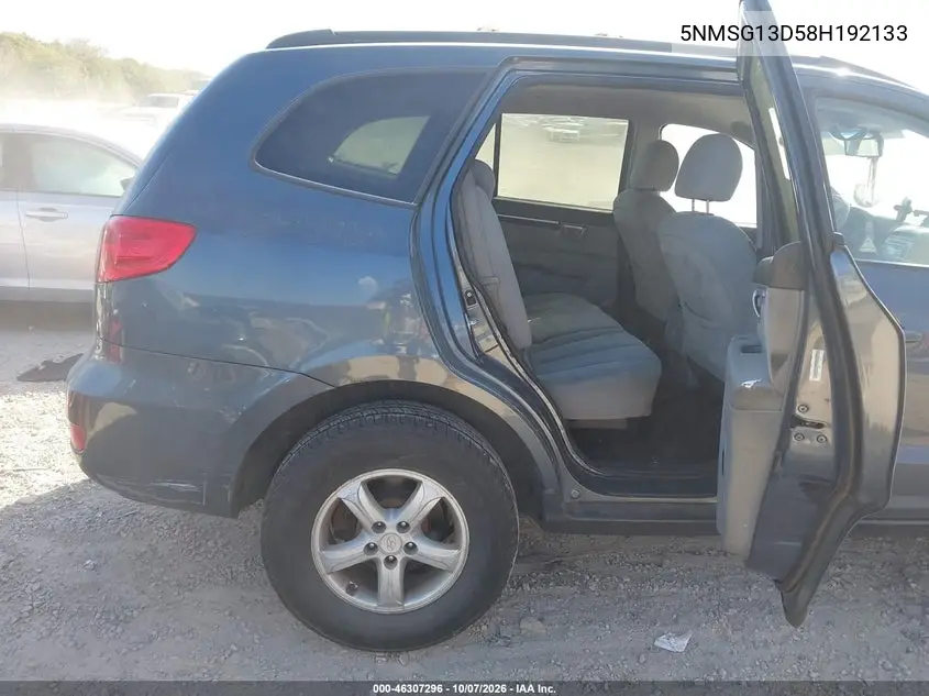 2008 HYUNDAI SANTA FE VIN 5NMSG13D58H192133 — фото 8