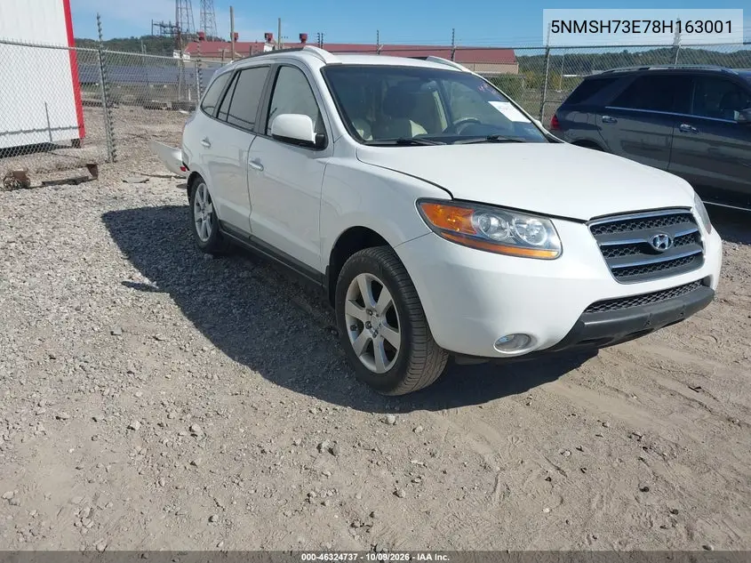 HYUNDAI SANTA FE 2008, VIN 5NMSH73E78H163001