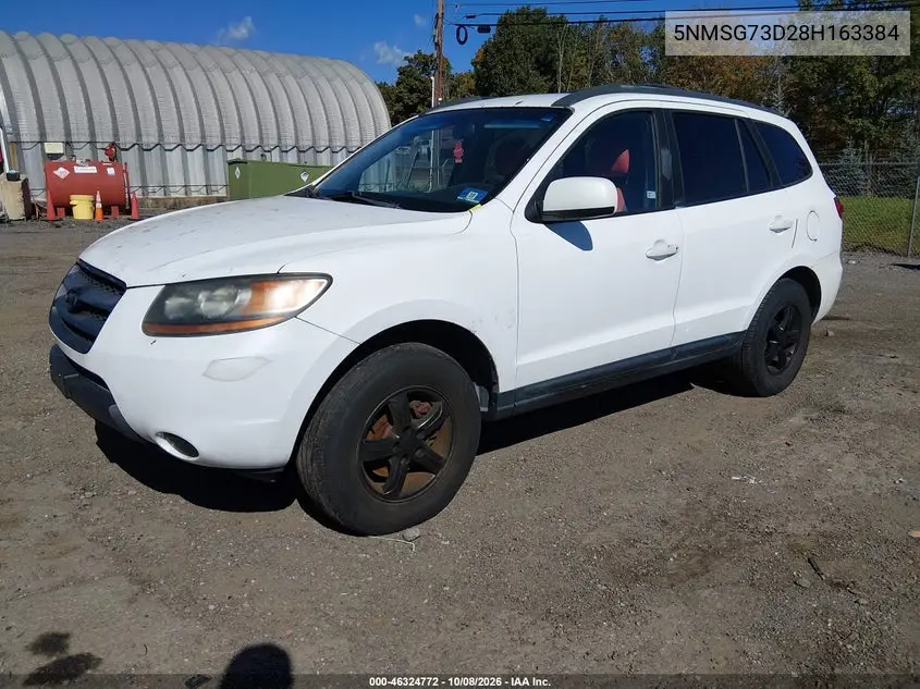 2008 HYUNDAI SANTA FE VIN 5NMSG73D28H163384 — фото 2