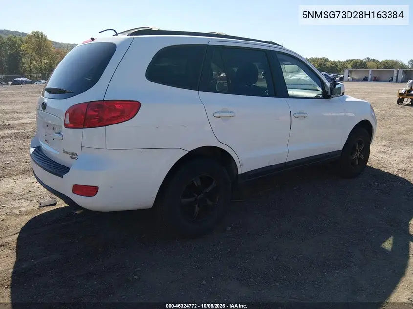 2008 HYUNDAI SANTA FE VIN 5NMSG73D28H163384 — фото 4