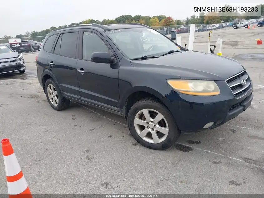 HYUNDAI SANTA FE 2008, VIN 5NMSH13E68H193233