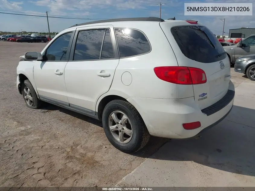2008 HYUNDAI SANTA FE VIN 5NMSG13DX8H210206 — фото 3