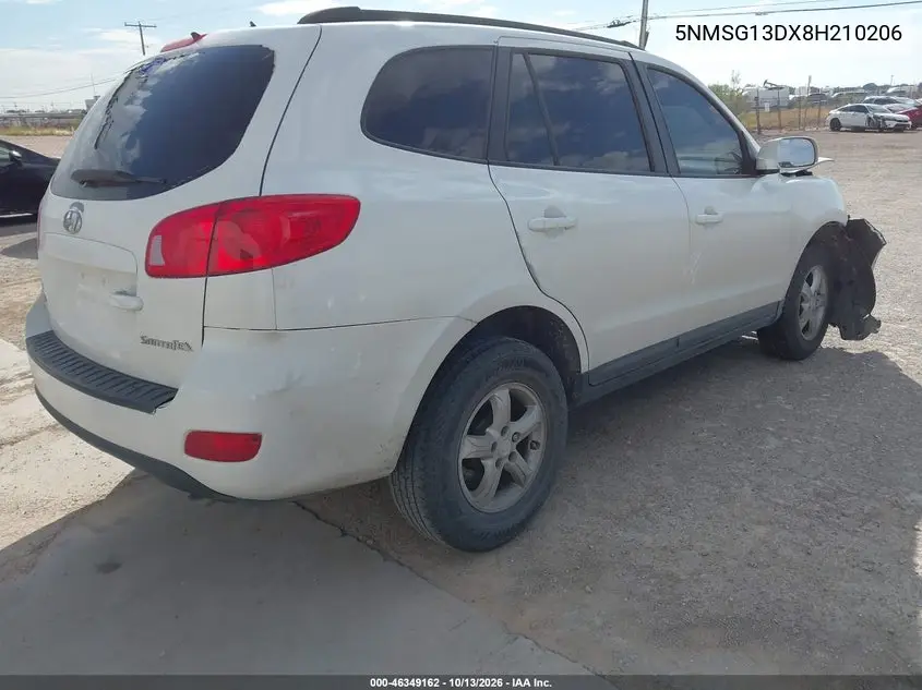 2008 HYUNDAI SANTA FE VIN 5NMSG13DX8H210206 — фото 4