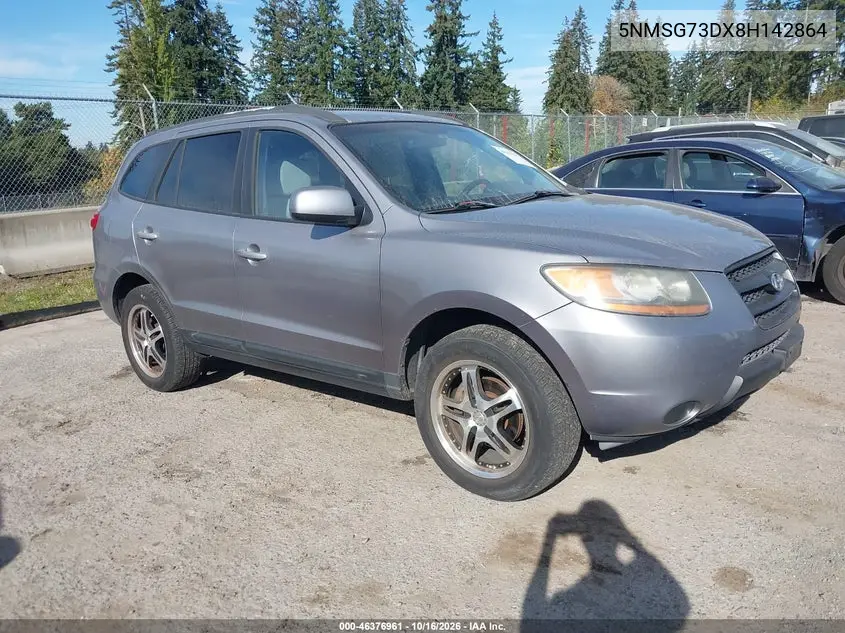 HYUNDAI SANTA FE 2008, VIN 5NMSG73DX8H142864
