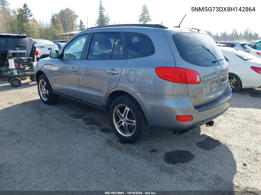2008 HYUNDAI SANTA FE VIN 5NMSG73DX8H142864 — фото 3