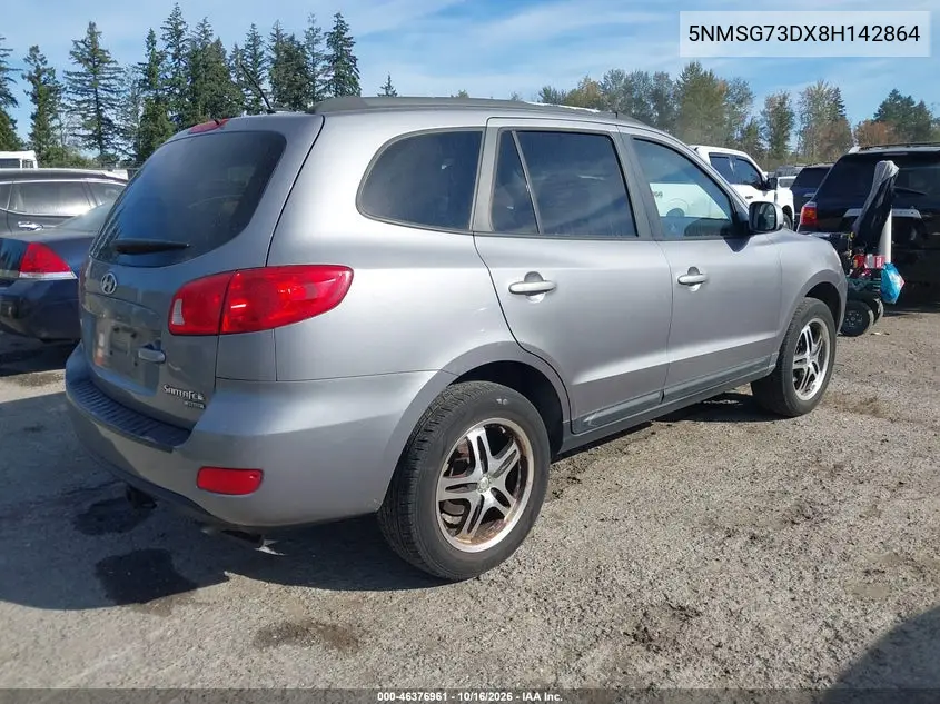 2008 HYUNDAI SANTA FE VIN 5NMSG73DX8H142864 — фото 4
