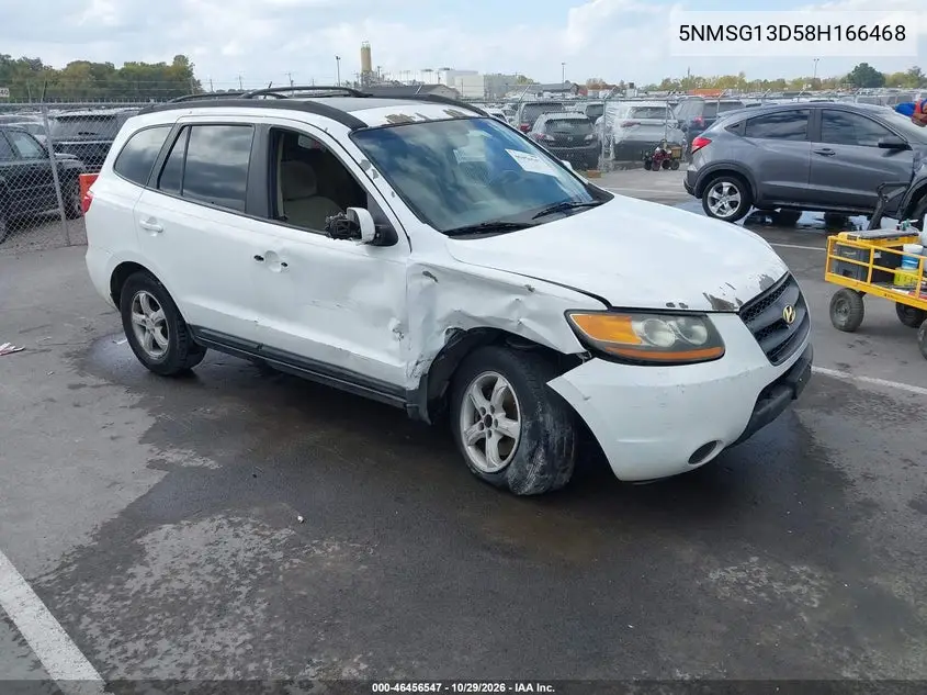 HYUNDAI SANTA FE 2008, VIN 5NMSG13D58H166468