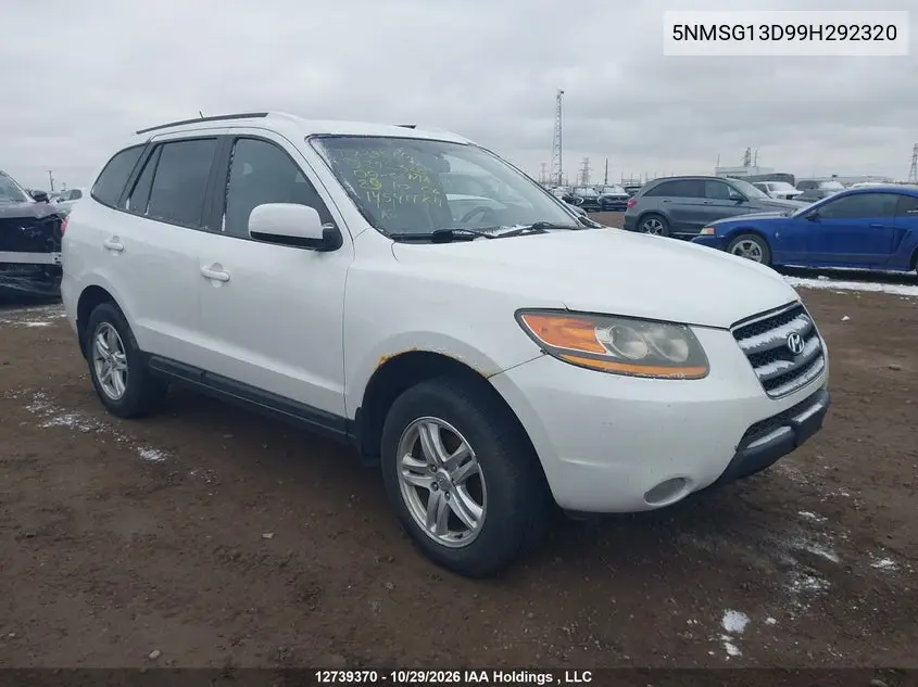HYUNDAI SANTA FE 2009, VIN 5NMSG13D99H292320