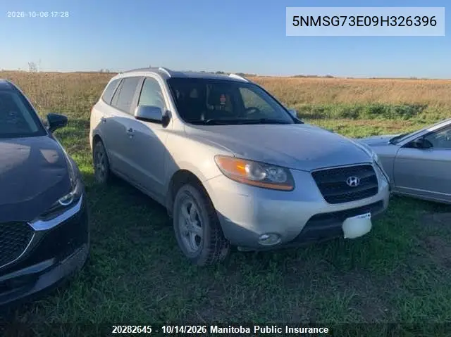 HYUNDAI SANTA FE 2009, VIN 5NMSG73E09H326396