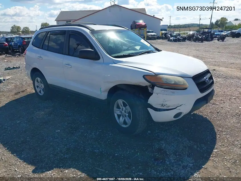 HYUNDAI SANTA FE 2009, VIN 5NMSG73D39H247201