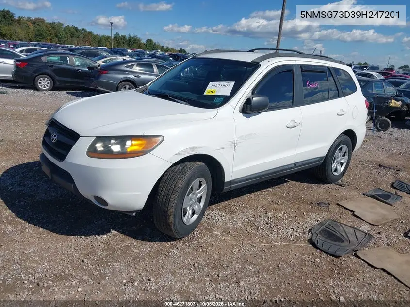2009 HYUNDAI SANTA FE VIN 5NMSG73D39H247201 — фото 2