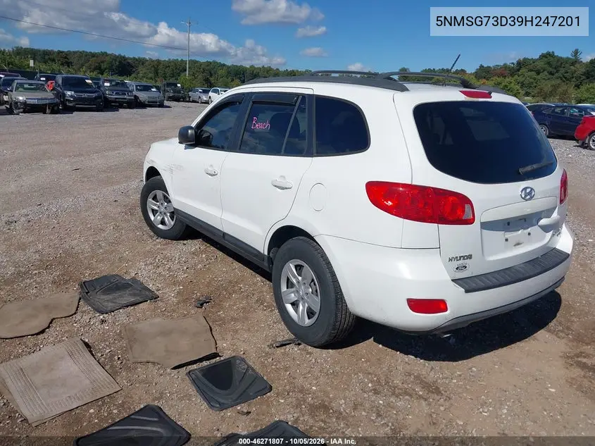 2009 HYUNDAI SANTA FE VIN 5NMSG73D39H247201 — фото 3
