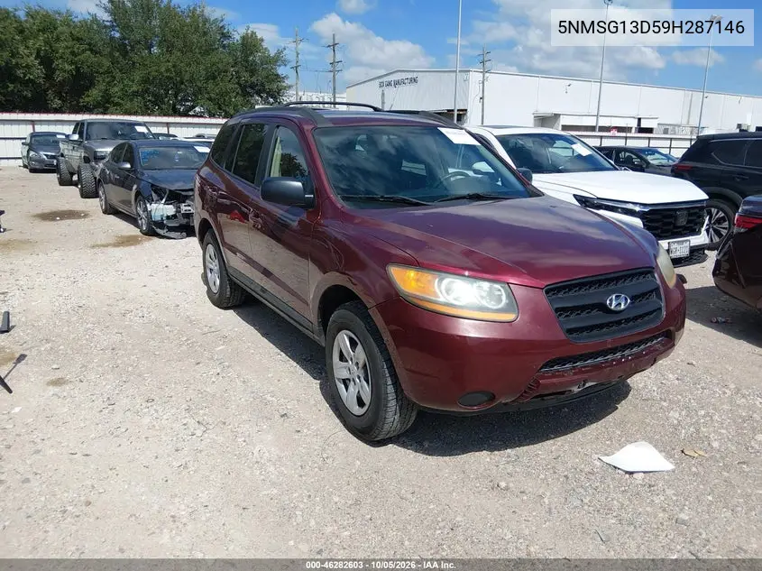 HYUNDAI SANTA FE 2009, VIN 5NMSG13D59H287146