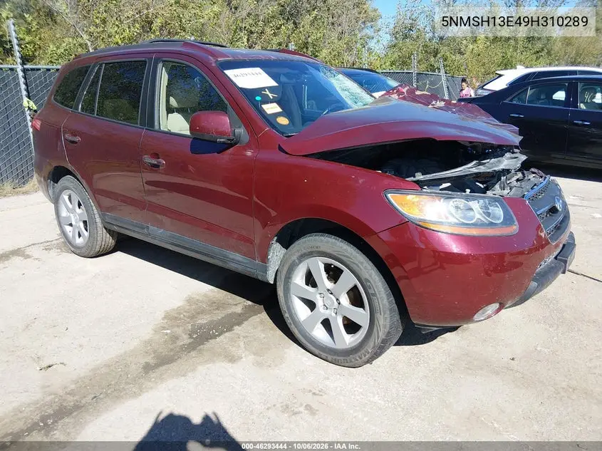 HYUNDAI SANTA FE 2009, VIN 5NMSH13E49H310289