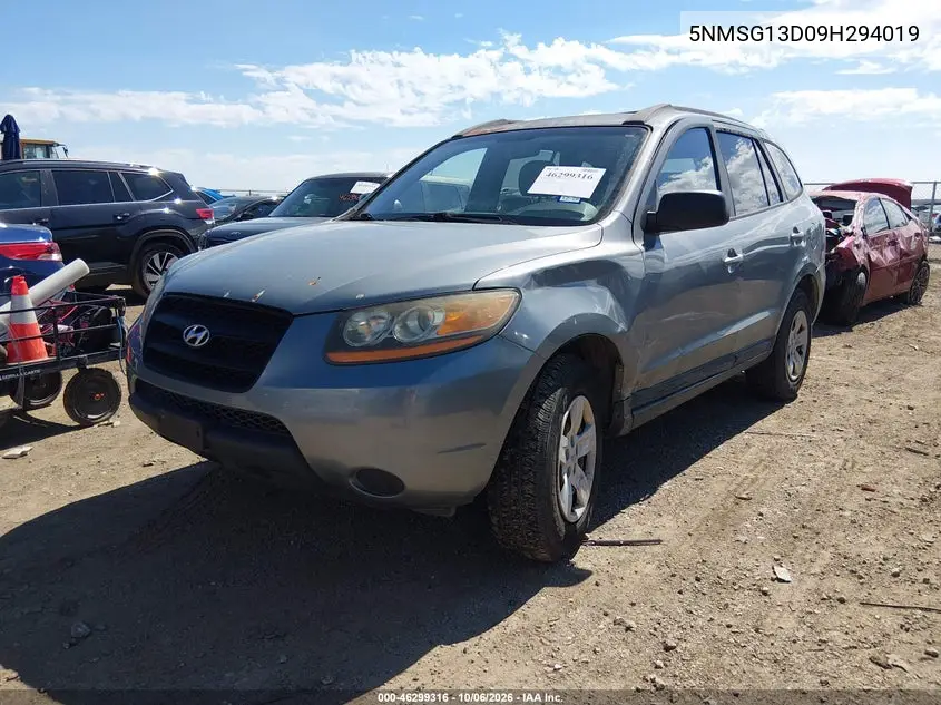 2009 HYUNDAI SANTA FE VIN 5NMSG13D09H294019 — фото 2