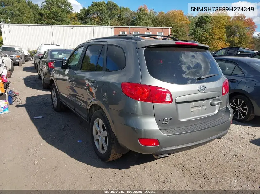 2009 HYUNDAI SANTA FE VIN 5NMSH73E89H274349 — фото 3