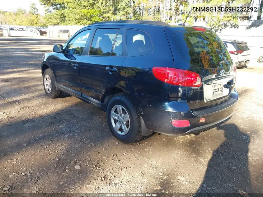 2009 HYUNDAI SANTA FE VIN 5NMSG13D59H232292 — фото 3